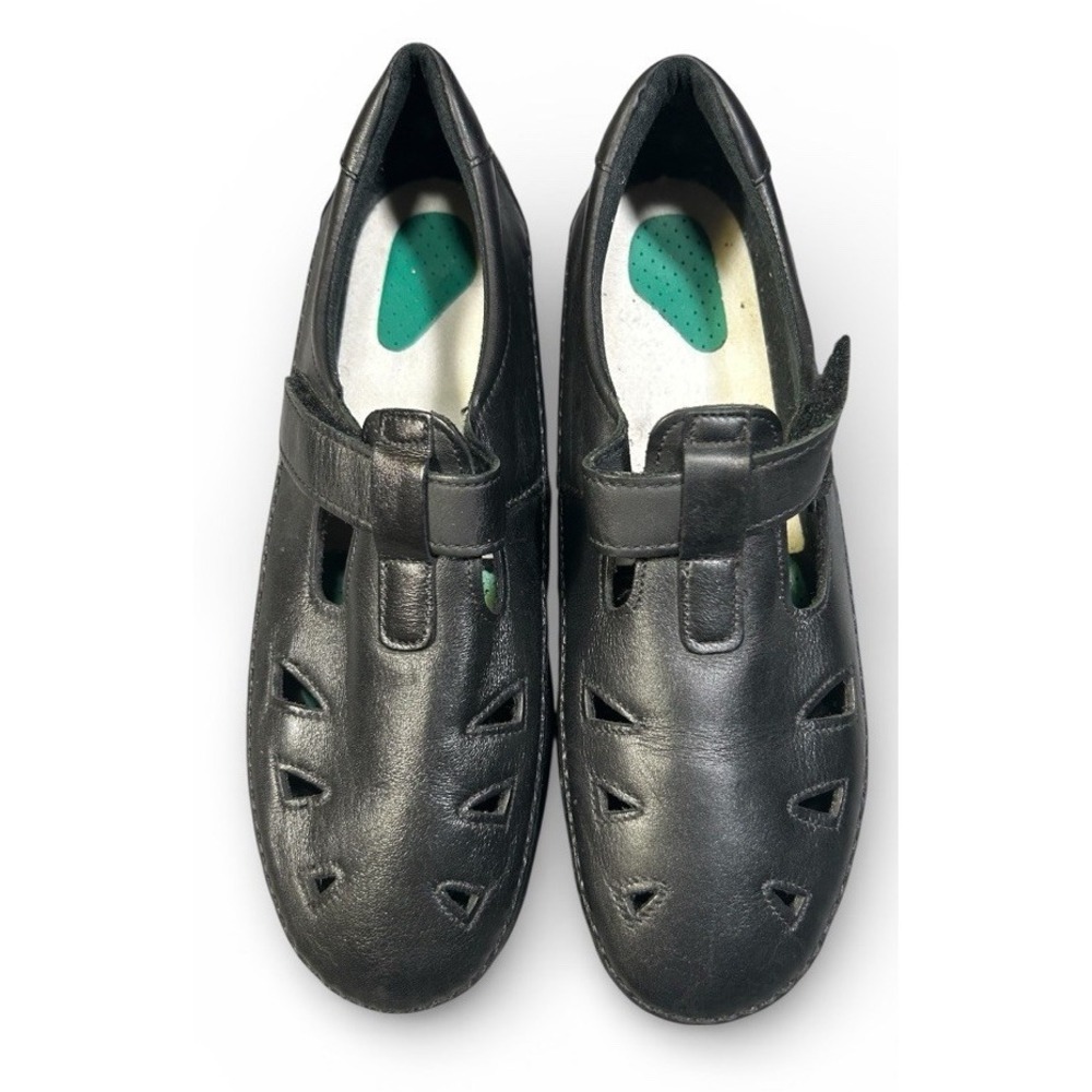 SAS Roamer Women's 10 Black Loafer Leather Shoes Mary Jane Flat Tripad Comfort